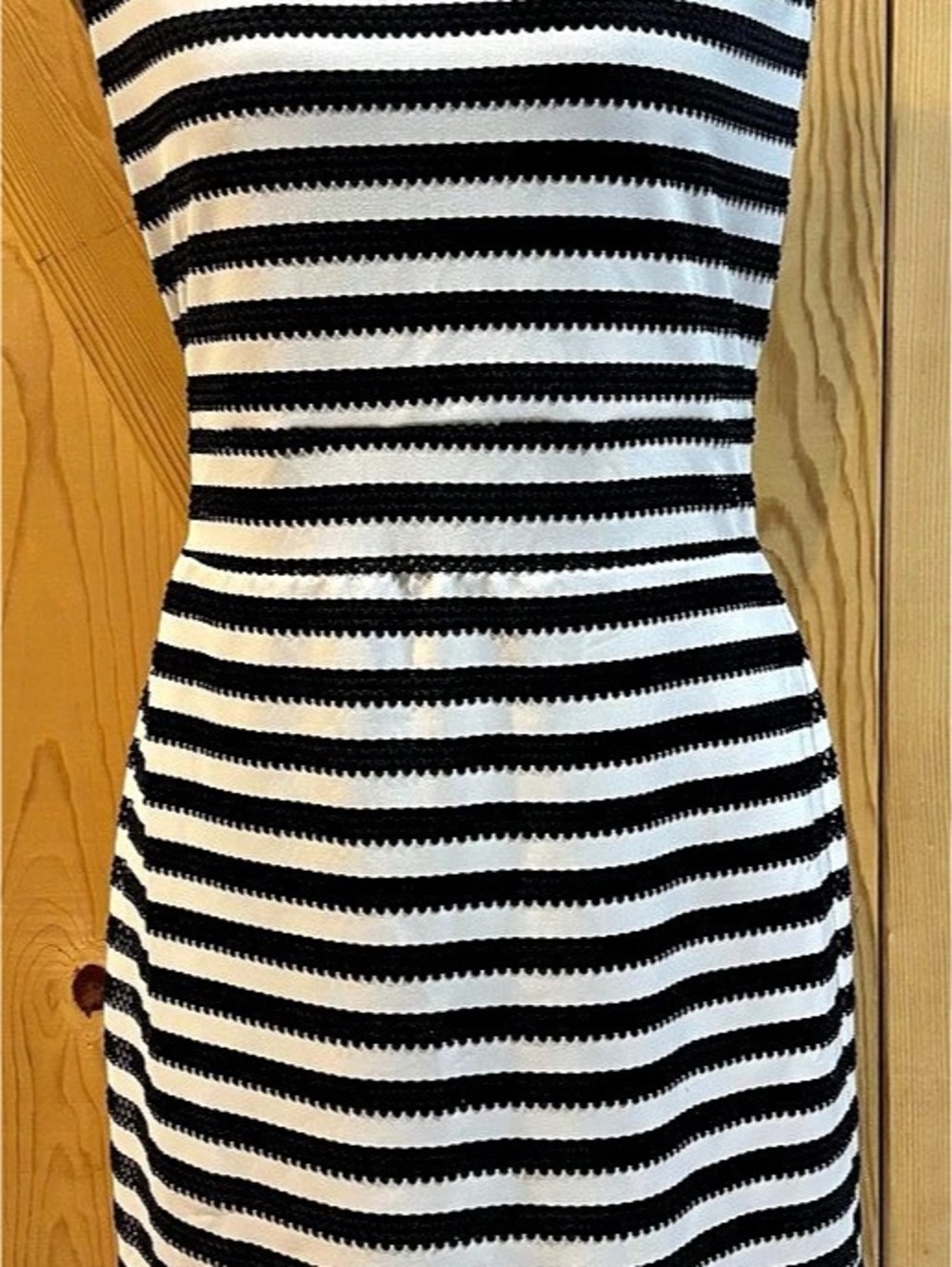 Xhilaration Striped Mini Dress in Black & White Size Large